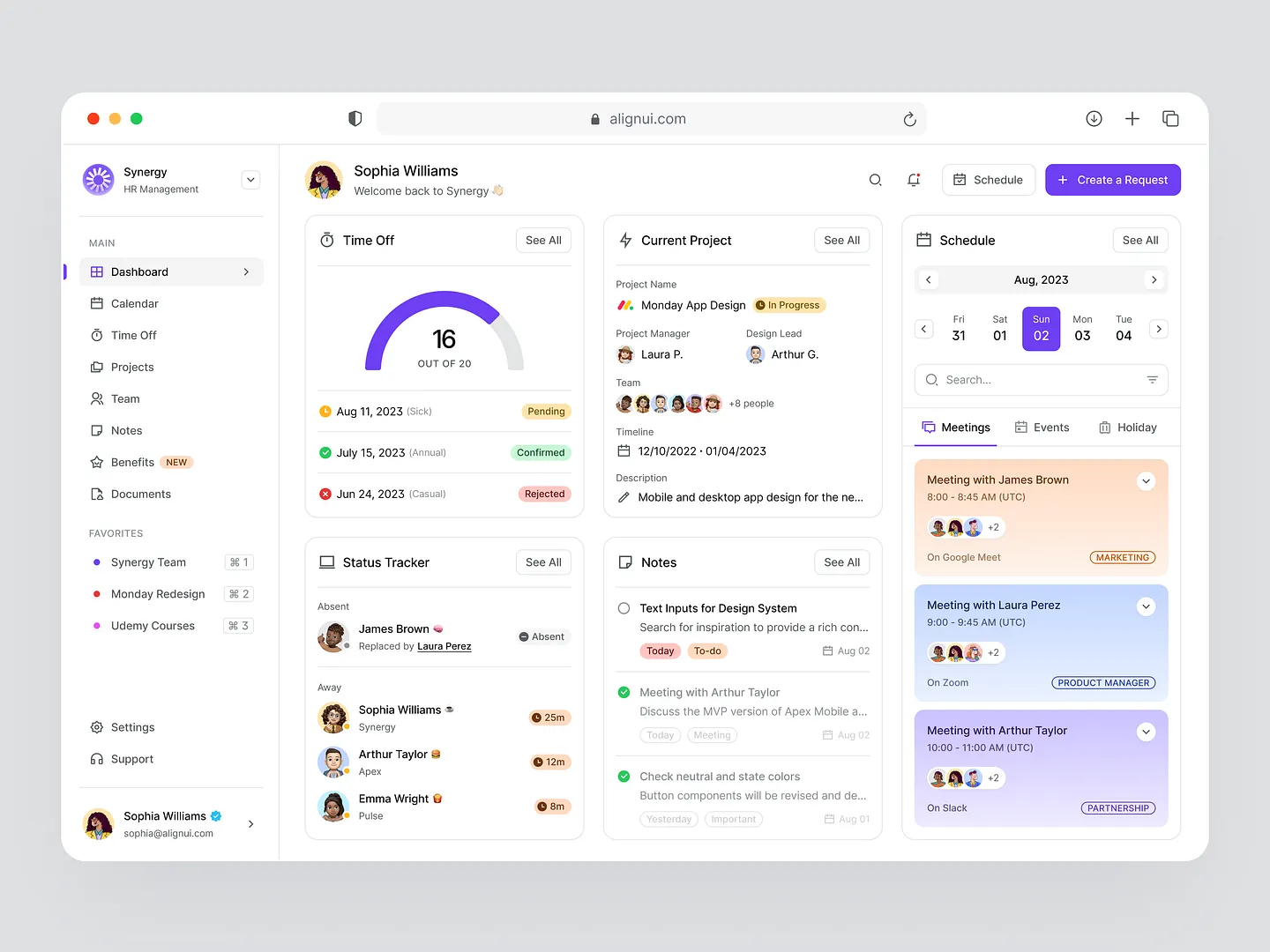 Innovative Calendar View Design for HR Management Dashboards