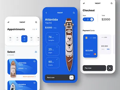 Yacht App Design-UIDesignz app dashboard design graphic design illustration logo mobile app design ui ux