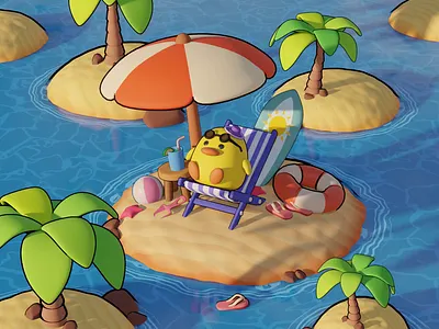 Ducky Ducky 🍹 3d 3danimation 3dart 3dgraphic 3dillustration 3drender animation b3d blender blender3d blenderanimation blenderart gameart illustration