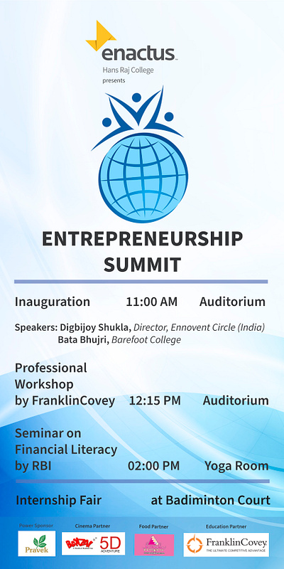 Entrepreneurship Summit Design banner delhi university design graphic design hansraj college illustration logo logo design