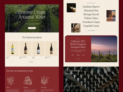 Winery Website Design beverage branding business design drink ecommerce graphic design home page interaction design interface marketing ui user experience ux web design web marketing website website design wine winery