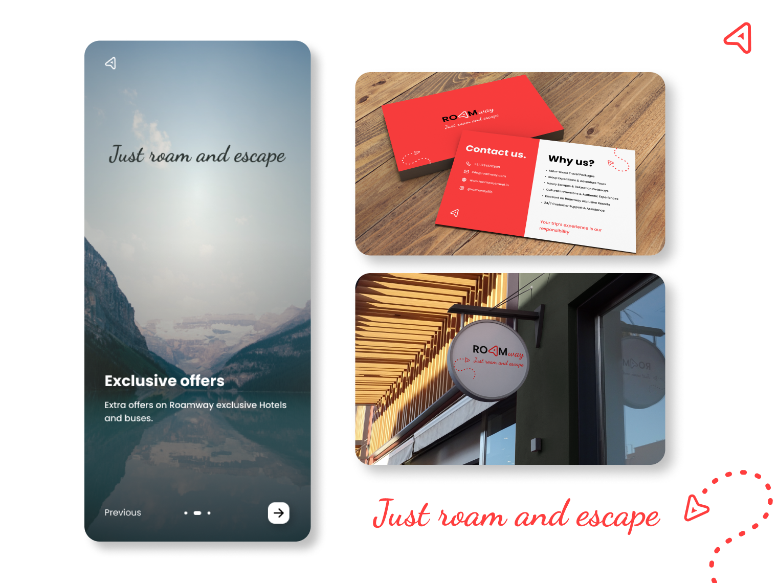 Travel Website Branding | Roamway Travel Brand app brand identity branding business cards logo mockup roam tour travel travelling ui ui design uiux website