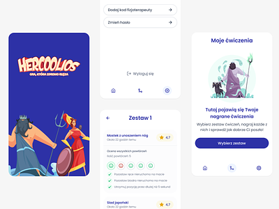 Hercoolios | AI-powered mobile app ai app artificial intelligence branding clean design game health illustration innovative interactive minimal mobile mobile app mobile application physiotherapy playing ui ux whitespace