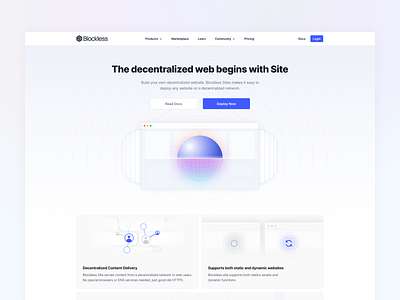 Blockless Sites - light blockchain clean crypto illustration minimal sites ui ux web web3 webdesign