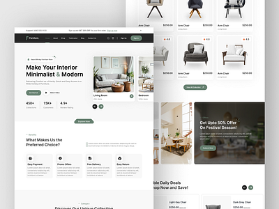 Furniture Store | Ecommerce Website | Landing Page UI adobe xd animation application architechture branding design ecommerce figma furniture graphic design illustration interior design landing page landingpage logo photoshop ui ux web web app