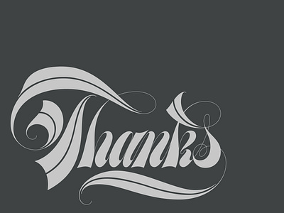 Thanks Spencerian Script Lettering branding brush pen calligraphy design graphic design hand lettering illustration ipad lettering logo logotype procreate script spencerian thanks wordmark