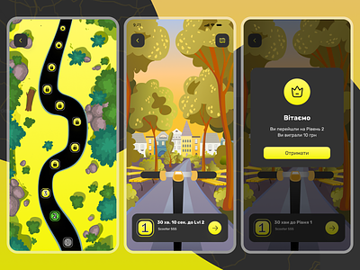 UI/UX Ecos - mobile app redesign with gamification animation app branding driving empty figma game gamefication illustration logo mobile app design mobile ui onboarding redesign riding scooter states taxi uiuxdesign