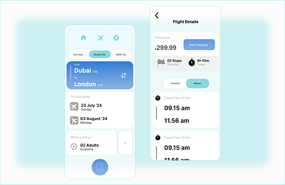 Flight Search app branding design figma mobileui ui