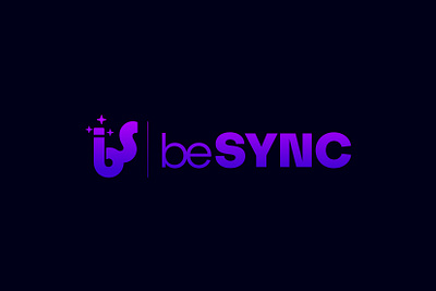 beSYNC Logo Design 3d ai animation branding concept design future graphic design illustration logo purple tool typography ui vector