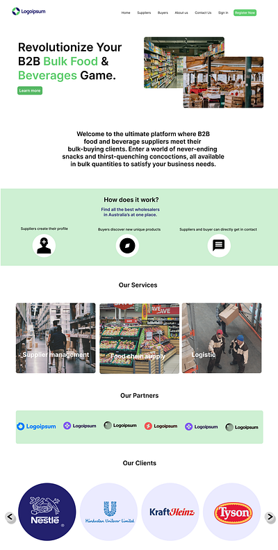 Landing page for B2B eCommerce: Wholesale Marketplace design ecommerce figma landing page ui ui ux