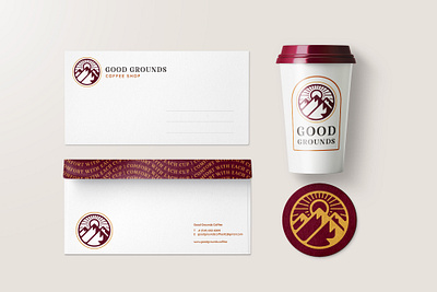 Good Grounds Coffee | Shirt Design + MORE! 👀 apparel brand branding clean coffee coffeeshop design graphic design illustration logo menu merch minimal print shirt textile thread vector