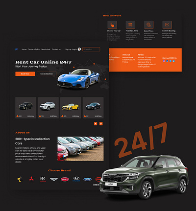 CAR RENT LANDING PAGE app branding car rent design landing page portfolio trendy design ui user experience ux visual design webapp website