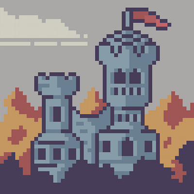 Castle pixel art castle