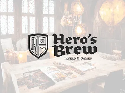 Hero’s Brew - Tavern & Games branding design graphic design illustration illustrator logo