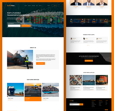 Logistics Company Landing Page ecommerce landingpage logistics ui webpage