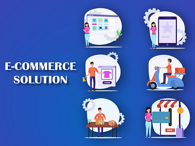 E-commerce Solution Animation Pack 2d animation after effect animation business businessman commerce concept corporate design digital e commerce economic finance graphic illustration marketing motion graphics strategy suraiya yasmin mili technology