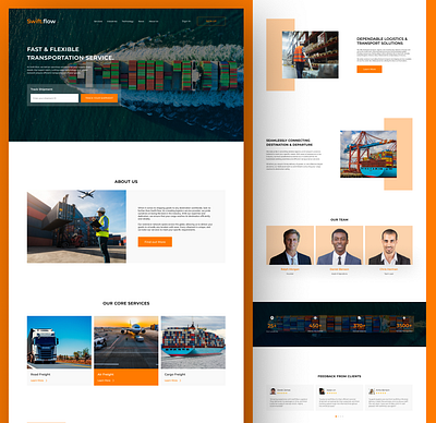 Logistics Landing Page landingpage logistics ui webpage