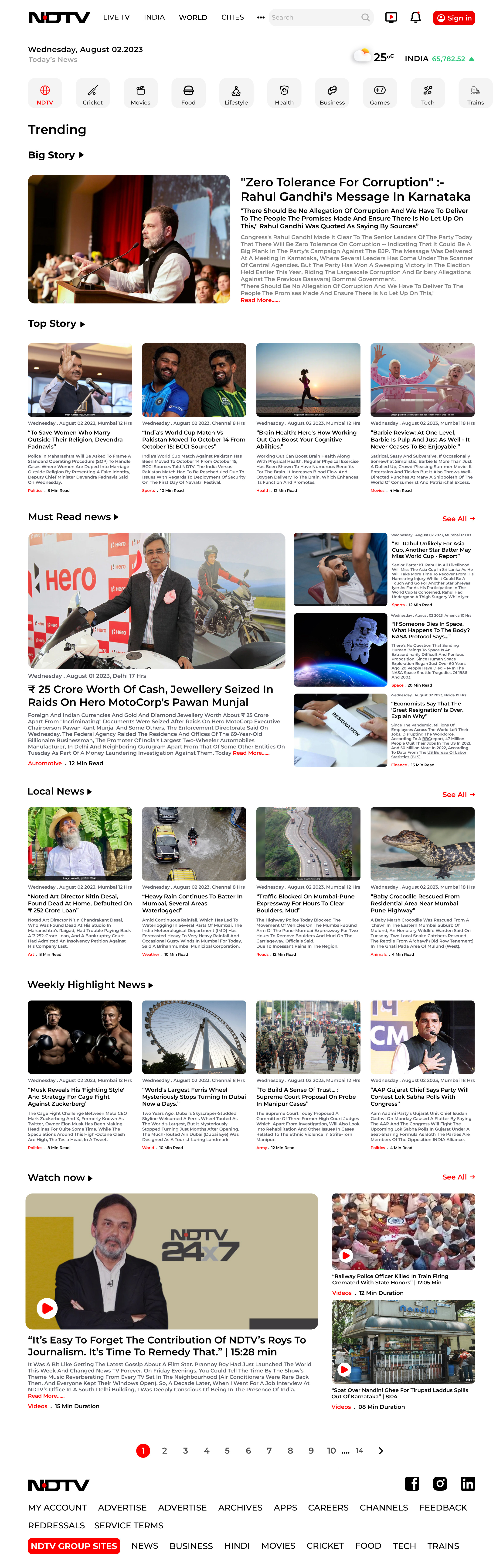 NDTV News Website Redesign animation app branding design graphic design inspiration interaction design logo ndtv news news website ui ui design ux ux design web website website design website inspiration website redesign