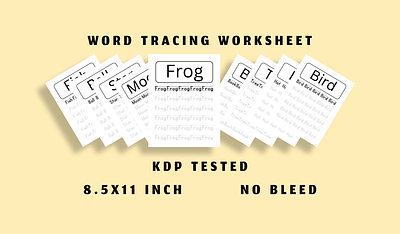 KDP Low Content Word Tracing Workbook Sheet workbook