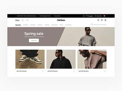 Otrium - Homepage ecommerce fashion homepage product design ui ux web webdesign