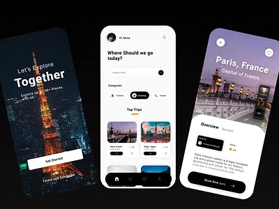 Travel App UI Design app branding design figma graphic design illustration logo typography ui ux vector