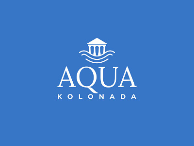 Aqua Kolonada Logo Design architecture brand branding colonnade graphic design hotel logo luxury ocean premium real estate resort vector water