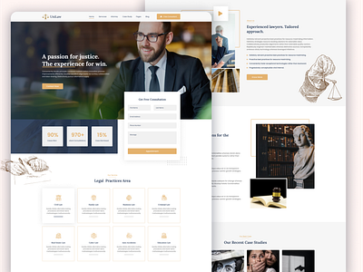 UniLaw - Law Firm and Attorney Landing page advocate attorney consultant figma firm landing page law law firm lawyel legal ui design