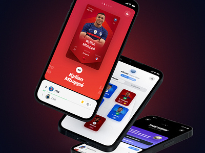 SoRare App animation app card clean design football minimal mobile product sport ui