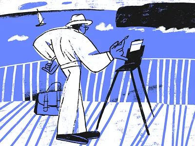 artist art beach character design illustration landscape procreate sea sketch summer sun vacation