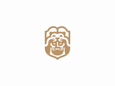 Helcules Shield Logo Design beard brand branding clothing graphic design greek mythology heracles hercules illustration linear lion logo mark shield vector