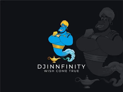 DJINNFINITY LOGO alladin cartoon logo creative design genie genie lamp genie lamp logo genie logo lamp logo lamp logo design logo logo design logo designs logotype mascot mascot genie logo mascot logo minimalist logo modren logo professional logo unique logo