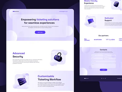 Landing page for Web3 solutions company landing landing page ui uiux ux web3