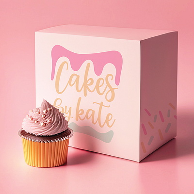 Cakes by Kate - Logo Design branding cakelogo design designforsale graphic design handdrawnlogo logo logodesign softcolordesign