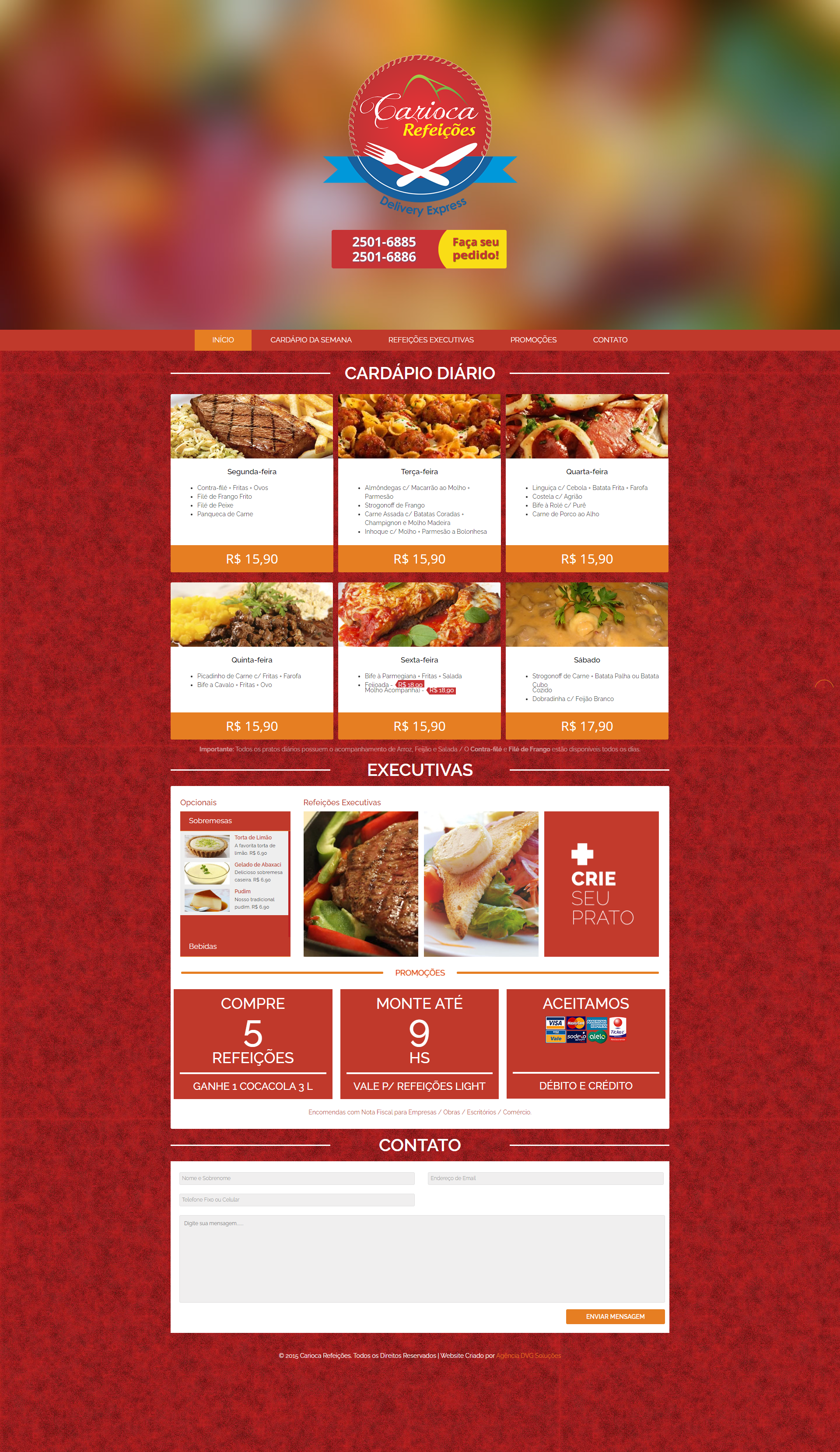 Carioca Refeições Website