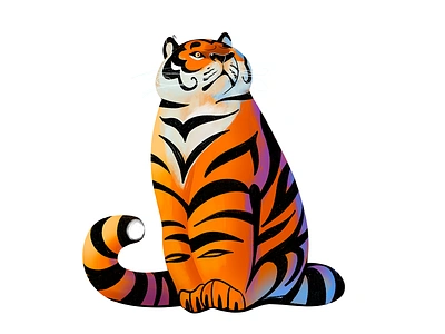 Fat Tiger animal big cat cat fat cat illustration tiger wild cats wild life