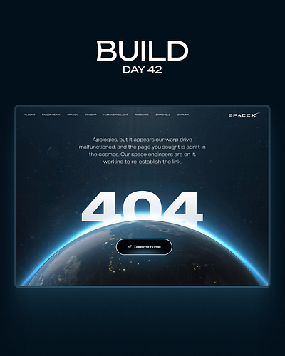 404 page | BuiLD Day 42 💊 app branding button design graphic design illustration logo space typography ui ux vector