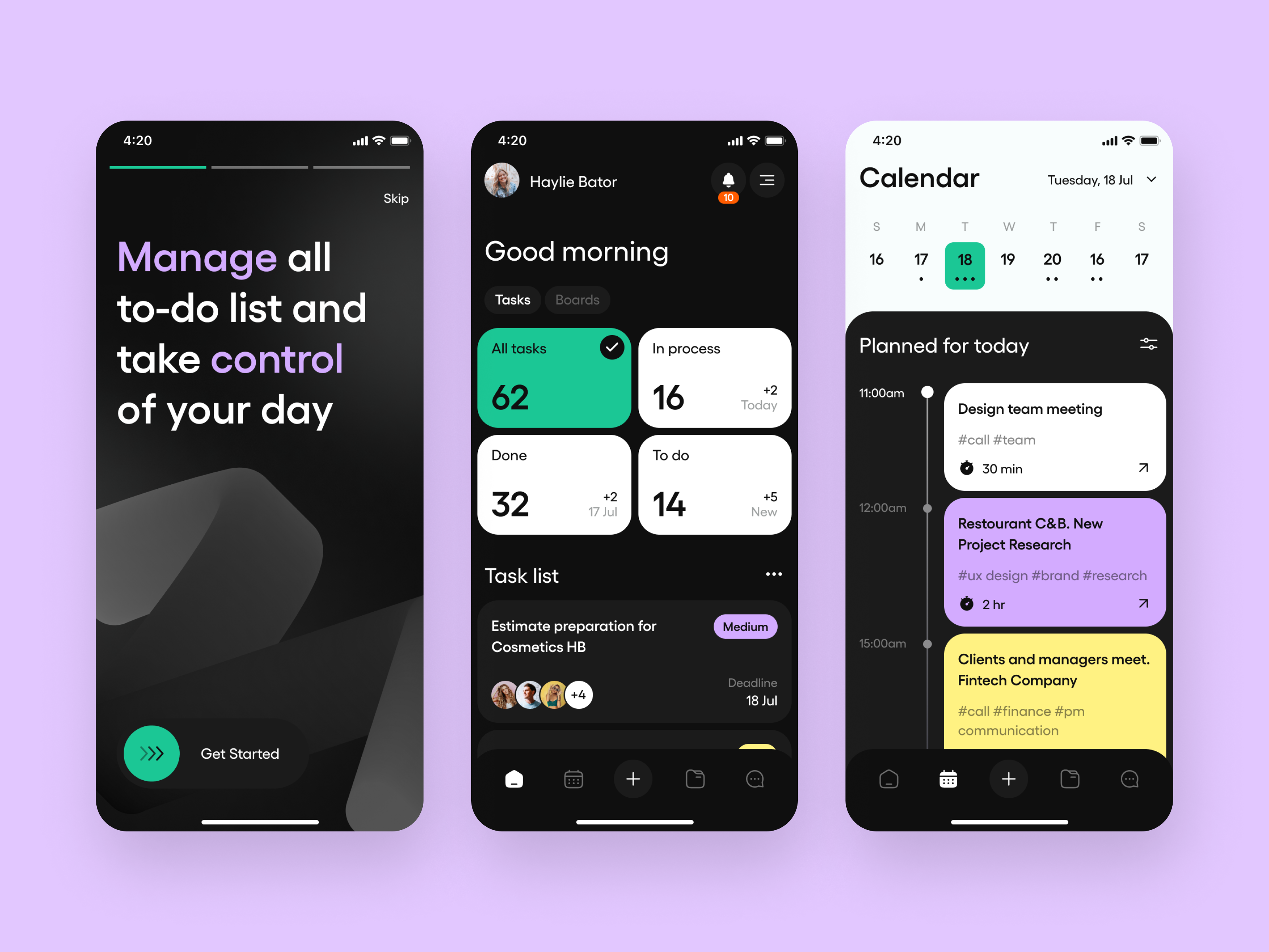 Task manager app 3d app design branding business app calendar illustration minimal app organaiser app remainder round cards task list app typography ui ux