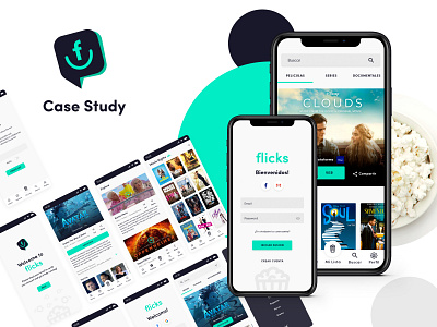 Flicks App - Case Study app interaction design movies product design tv ui ux visual design