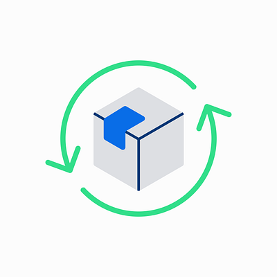 Delivery Icon application arrow box branding deliver delivery design graphic design icon illustration logo loop product design spin ui ux vector vector graphic