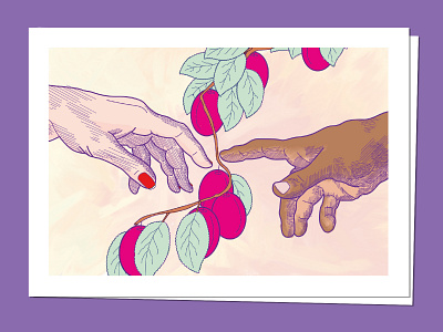 Postcard – The not forbidden fruit design graphic design illustration