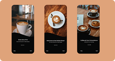 Coffee_OnBoarding 3d graphic design motion graphics ui