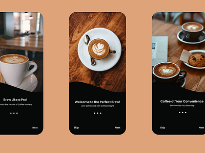 Coffee_OnBoarding 3d graphic design motion graphics ui