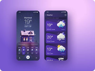 Glass Sky Weather App animation branding graphic design motion graphics ui