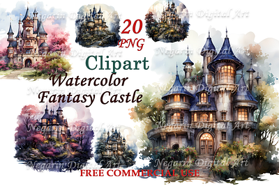 Fantasy Castle branding graphic design illustration logo