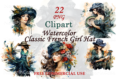 Classic French Girl Hat graphic design