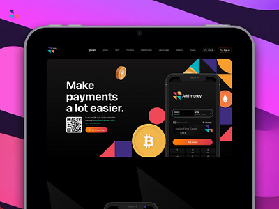 Easy - Website banking blockchain crypto finance fintech ui ux