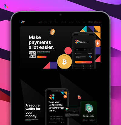 Easy - Website banking blockchain crypto finance fintech ui ux