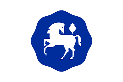 Bylina & Kobyla blue coat of arms crest heraldry horse mare poppy seal stallion stamp
