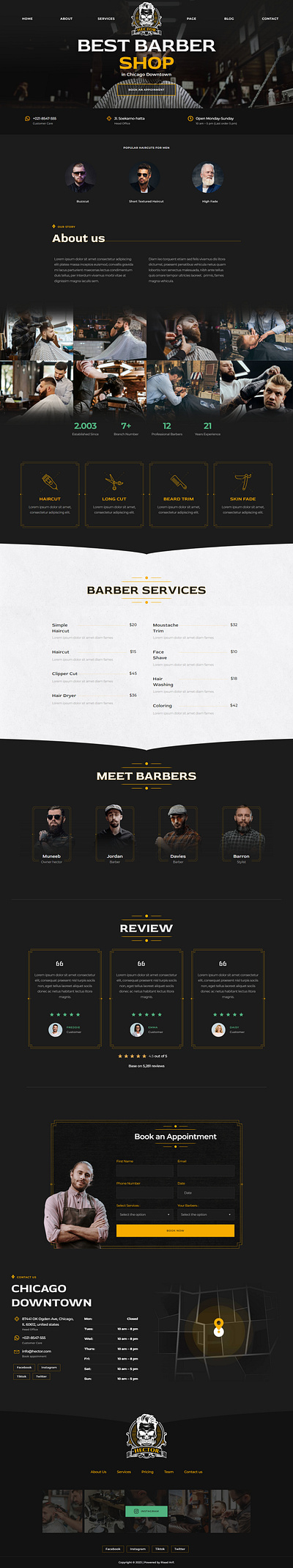 Barbershop WordPress Website barber shop barber website design barber website example barber website sample design elementor designer elementor landing elementor pro elementor website elementor website sample landing page design responsive website design wordpress wordpress designer wordpress elementor website wordpress expert wordpress landing wordpress website