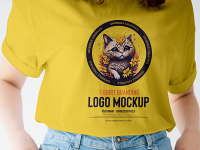 Free Girl T-Shirt Branding Logo Mockup t shirt mockup
